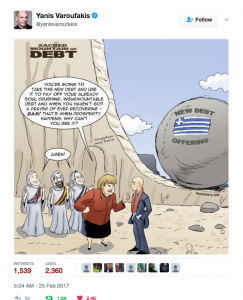 Yanis Varoufakis tweeted our Merry Felonies Greece Cartoon update 4