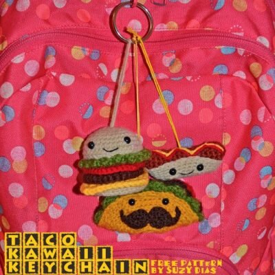 Taco Kawaii Keychain Free Pattern by Suzy Dias