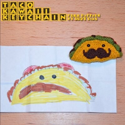 Crochet Taco Kawaii Keychain FREE Pattern by Suzy Dias