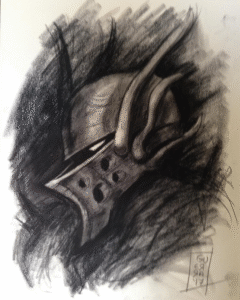 Conte Concept Drawing by Miguel Guerra