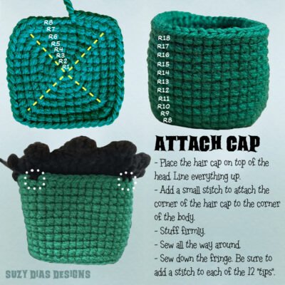Frankenstein Head ☆FREE Pattern☆ - Image 3