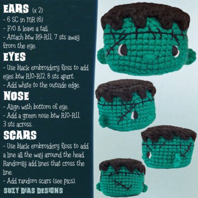 Frankenstein Head ☆FREE Pattern☆ - Image 4