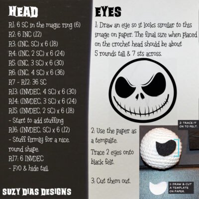 Jack Skeleton Head ☆FREE Pattern☆ - Image 2