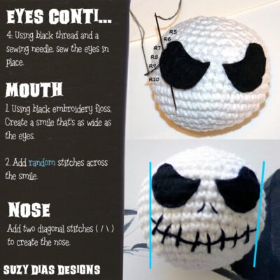 Jack Skeleton Head ☆FREE Pattern☆ - Image 3