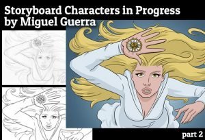 Storyboard Characters in Progress for "Land of the Living"