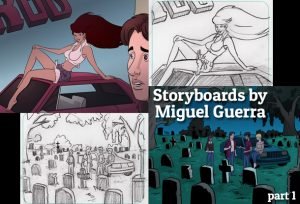 Storyboards Panels for "Land of the Living" Horror Animation