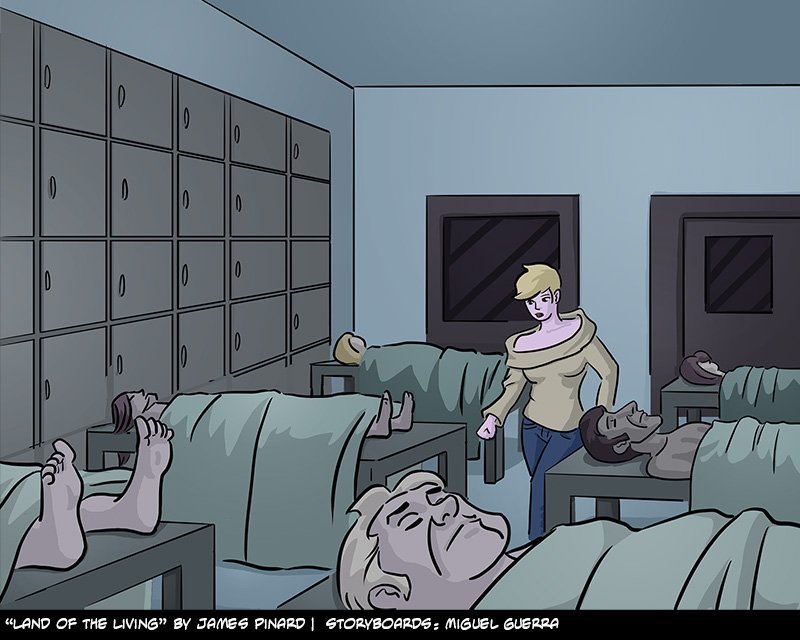 Storyboards Panels for "Land of the Living" Horror Animation