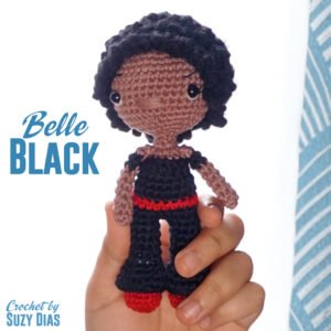 Crochet doll Belle Black by Suzy Dias. Black is beautiful!