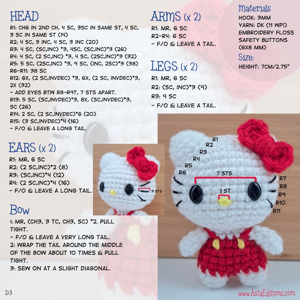 Hello Kitty Key Chain ☆FREE Pattern☆ - Image 2